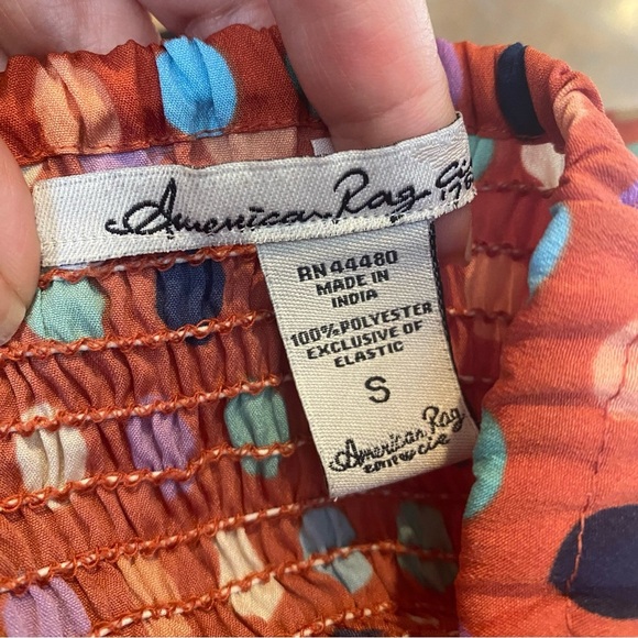 AMERICAN RAG Polka Dot Strapless Tie Front Wide Leg Baggy Jumpsuit Size Small - Picture 6 of 7